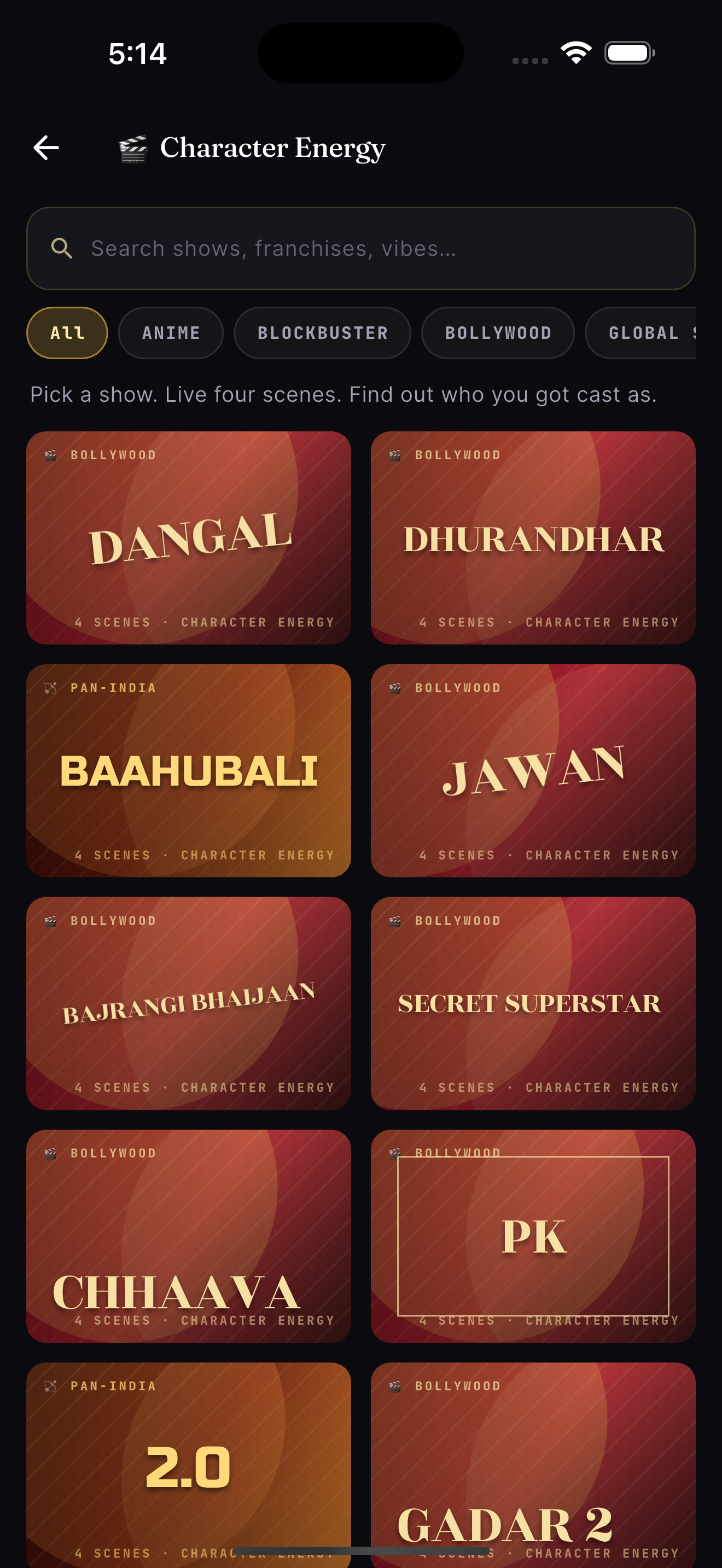 Character Energy quiz